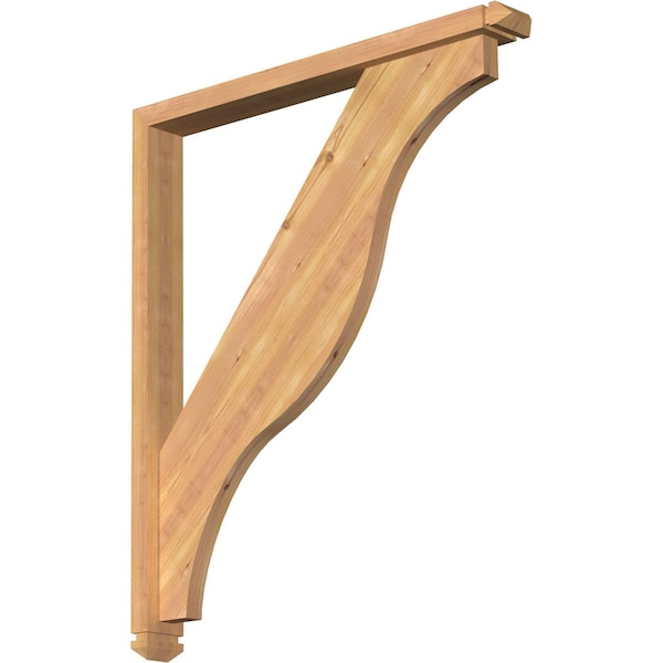 Ekena Millwork Funston Arts and Crafts Smooth Bracket w/ Offset Brace, Western Red Cedar, 3 1/2"W x 32"D x 38"H BKT0402X32X38FST03SWR - main